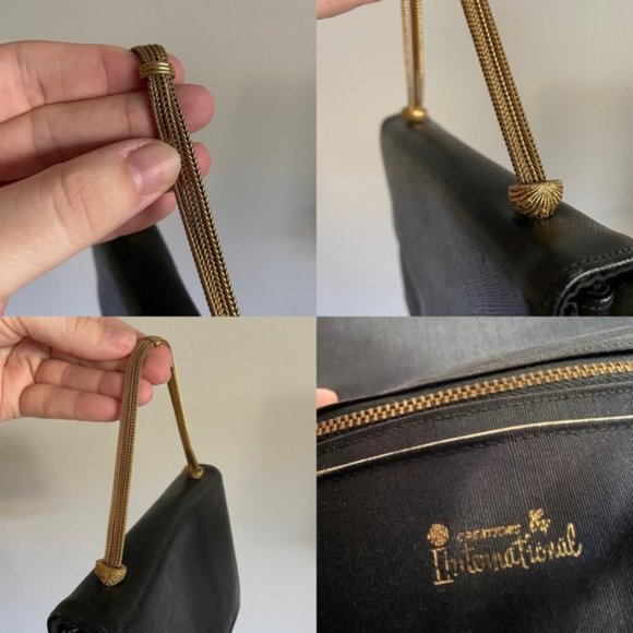 Vintage Black Clutch Gold Chain Detailing - Picture 12 of 16